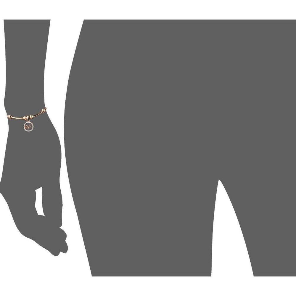 🎁 MICHAEL KORS 14K Gold Pavé Logo Slider Bracelet - Picture 5 of 6